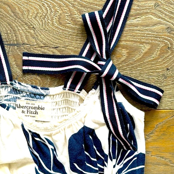 Abercrombie & Fitch Floral Babydoll Tank Top w/Striped Straps &Adjustable Bow-S - Picture 3 of 10